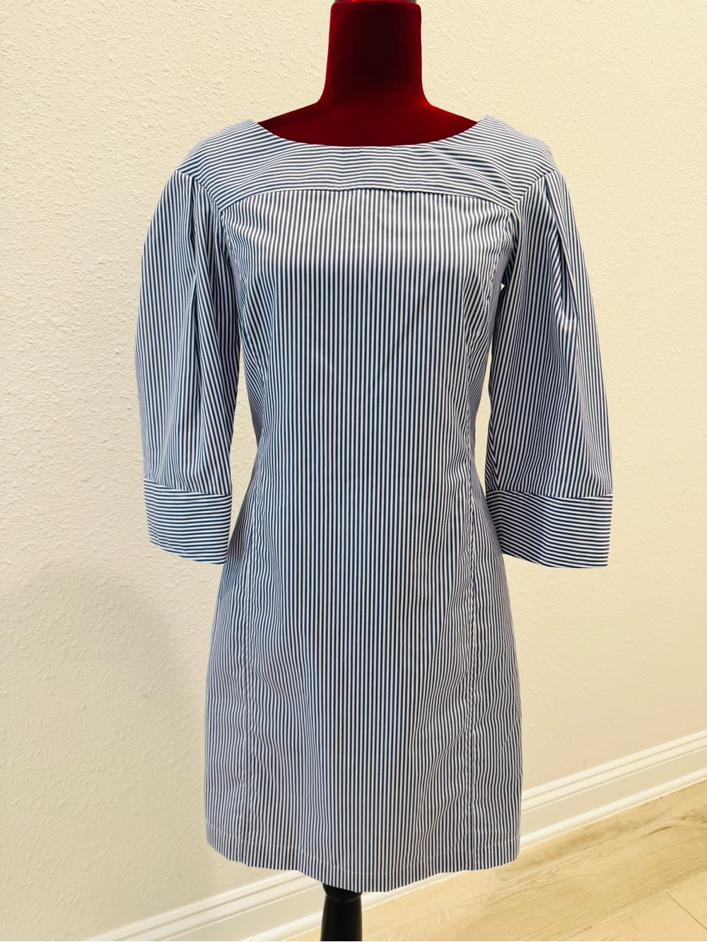 Derek Lam Striped Blue & White Boatneck Shift Dress Sz 2
